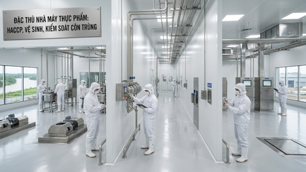 Xây Dựng Nhà Máy Chế Biến Thực Phẩm Miền Tây – Yêu Cầu Kỹ Thuật Và Pháp Lý 2026 1 Xây dựng nhà máy chế biến thực phẩm miền Tây - Hình minh họa - Nhà máy đạt chuẩn HACCP, vệ sinh - 5