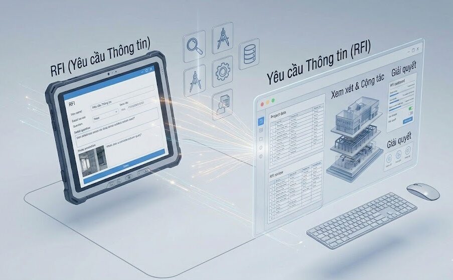 Đọc bản vẽ thi công kỹ thuật: 7 lỗi phổ biến nhà thầu thường mắc và cách Dũng Phát tránh 5 ảnh minh họa công cụ RFI