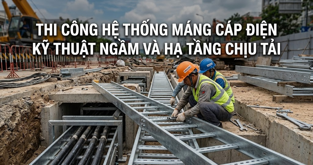 Thi Công Showroom Xe Điện Trạm Sạc: Những Tiêu Chuẩn Thiết Kế Mới Năm 2026 3 Hình ảnh minh họa - Thi công hệ thống máng cáp điện - 4