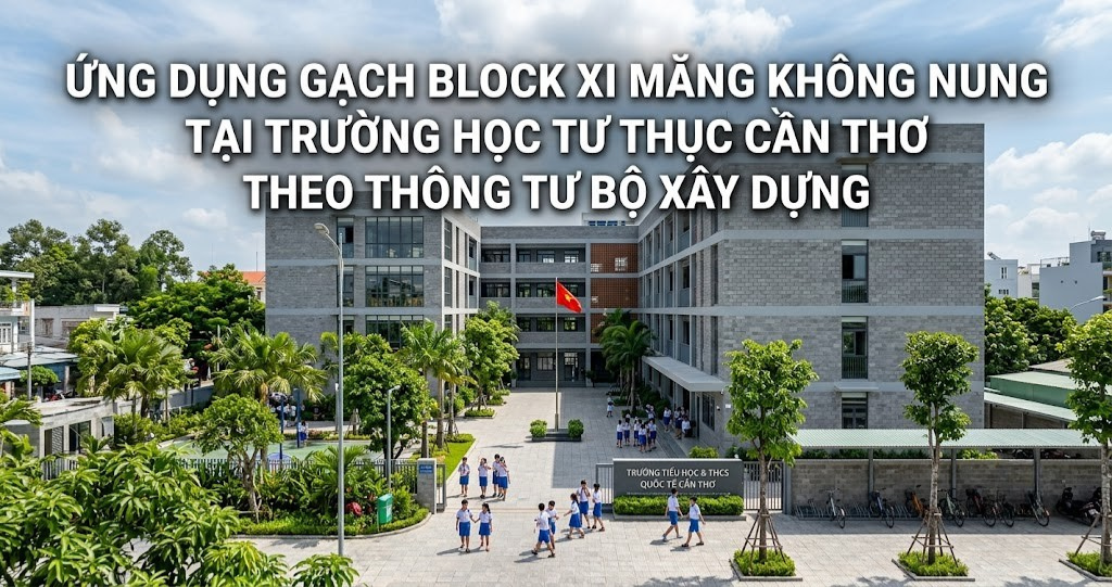 Xây Gạch Không Nung Trường Học: Đánh Giá Thực Tế Tại Công Trình Tư Thục Cần Thơ 2026 1 Hình ảnh minh họa - Ứng dụng gạch block xi măng không nung - 4