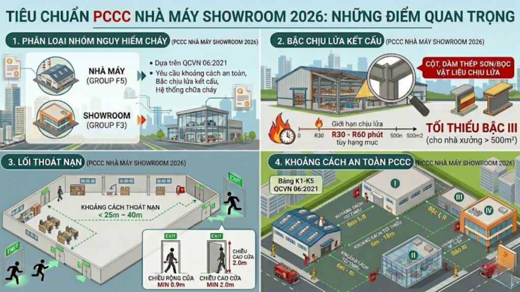 Phòng Cháy Chữa Cháy Theo Tiêu Chuẩn PCCC Nhà Máy Showroom 2026 Nhà Thầu Cần Biết 1 tiêu chuẩn PCCC nhà máy showroom 2026