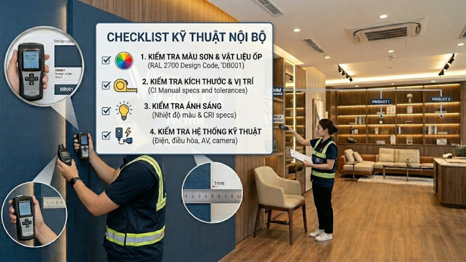 Kỹ Thuật Hoàn Thiện Nội Thất Thương Mại Theo Tiêu Chuẩn Thương Hiệu 2026 – Từ Showroom Đến Văn Phòng 2 Hình ảnh minh họa - Checklist kỹ thuật nội bộ - 36