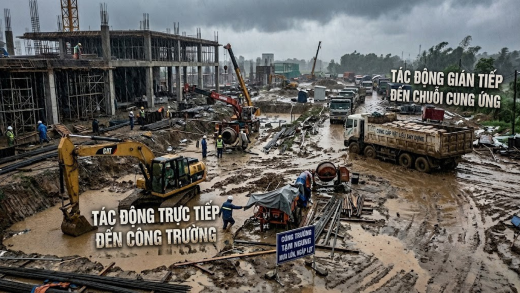 Thi Công Xây Dựng Mùa Mưa Miền Tây – Biện Pháp Và Kinh Nghiệm Thực Tiễn 2026 1 Hình ảnh minh họa - Mùa mưa ảnh hưởng đến thi công - 5
