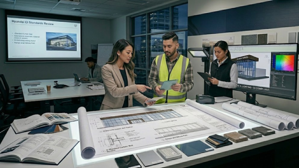 Case Study Thi Công Showroom Hyundai Cần Thơ – Tiêu Chuẩn & Thực Tế Thi Công 2026 5 Hình ảnh minh họa - Giai đoạn thiết kế - 7