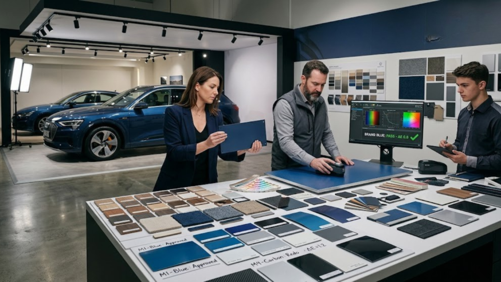 Case Study Thi Công Showroom Hyundai Cần Thơ – Tiêu Chuẩn & Thực Tế Thi Công 2026 4 Hình ảnh minh họa - Thách thức về màu sắc - 1
