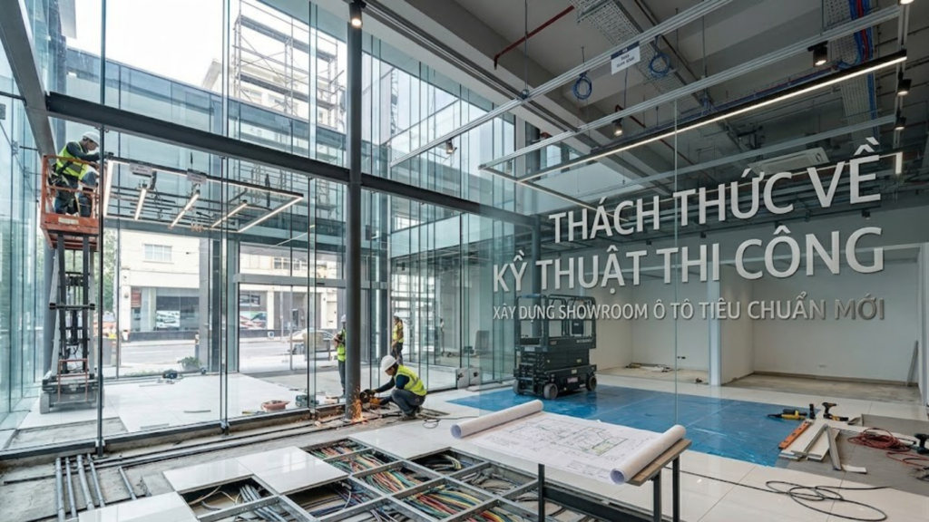 Case Study Thi Công Showroom Hyundai Cần Thơ – Tiêu Chuẩn & Thực Tế Thi Công 2026 3 Hình ảnh minh họa - Thách thức về kỹ thuật thi công - 8