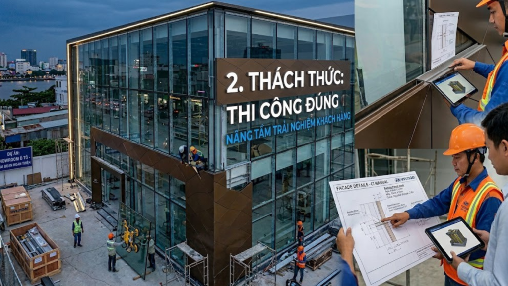 Case Study Thi Công Showroom Hyundai Cần Thơ – Tiêu Chuẩn & Thực Tế Thi Công 2026 1 Hình ảnh minh họa - Thách thức thi công đúng CI Manual của hãng - 5