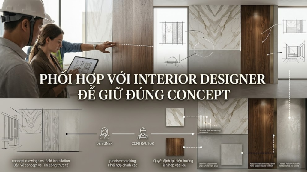 Case Study Showroom Nội Thất Cao Cấp Cần Thơ 2026 – Thi Công Không Gian Trưng Bày Đúng Tinh Thần Thiết Kế 4 ảnh công trình từ 3D đến thực tế của Dũng PhátHình ảnh minh họa - Phối hợp với Interior Designer - 5