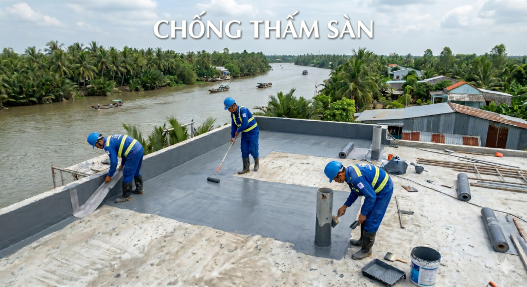 Kỹ Thuật Chống Thấm Công Trình Miền Tây Tại Vùng Ngập Lũ – Tiêu Chuẩn Và Vật Liệu 2026 2 Hình ảnh minh họa chống thấm sàn - ảnh 3