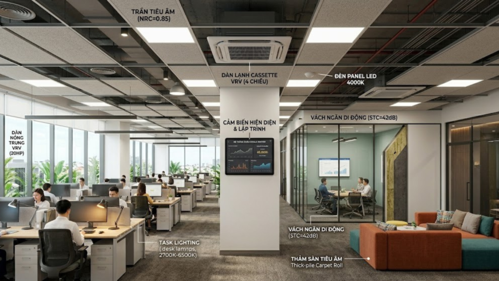Case Study hoàn thiện văn phòng thương mại Cần Thơ hiện đại 2026 2 Hình ảnh minh họa - Yêu cầu kỹ thuật - 9