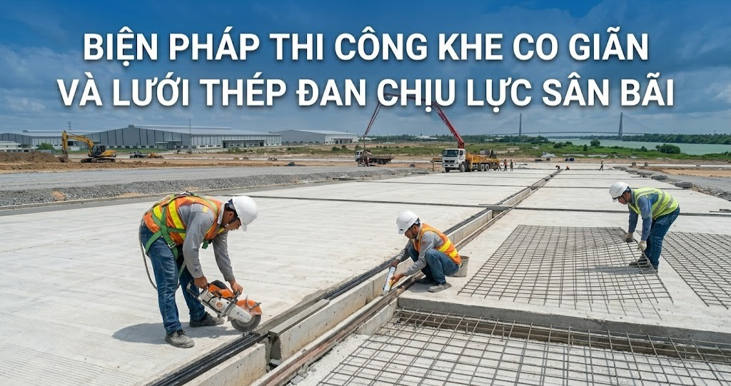 Kiểm Tra Độ Dốc Sân Bãi Logistics Và Cao Độ Sàn Kho Vận Theo Tiêu Chuẩn 2026 4 Hình ảnh thi công - Biên pháp thi công khe co giãn & lưới thép đan chịu lực - 7