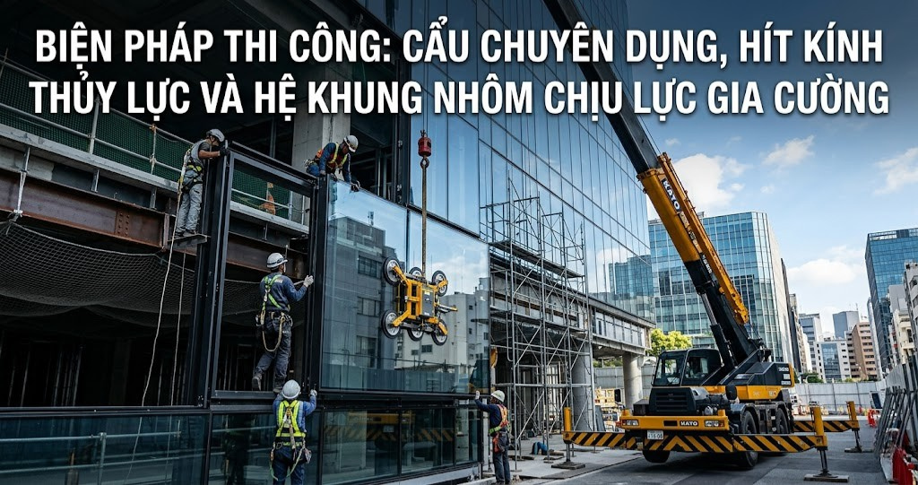 Quy Trình Lắp Đặt Kính Mặt Dựng Showroom Bằng Kính Cường Lực Khổ Lớn Cho Không Gian Hiện Đại 2026 2 Hình ảnh minh họa - Các biện pháp thi công - 8
