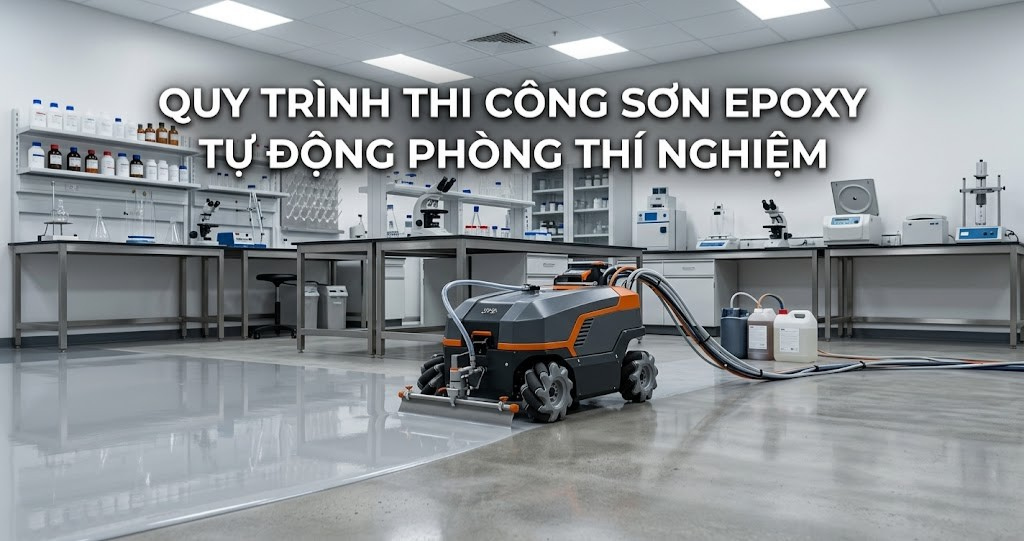Case Study Nhà Máy Dược Phẩm Miền Tây: Thi Công Hệ Thống Phòng Thí Nghiệm, Phòng Sạch 2026 3 Hình ảnh minh họa - Quy trình thi công sơn epoxy - 8