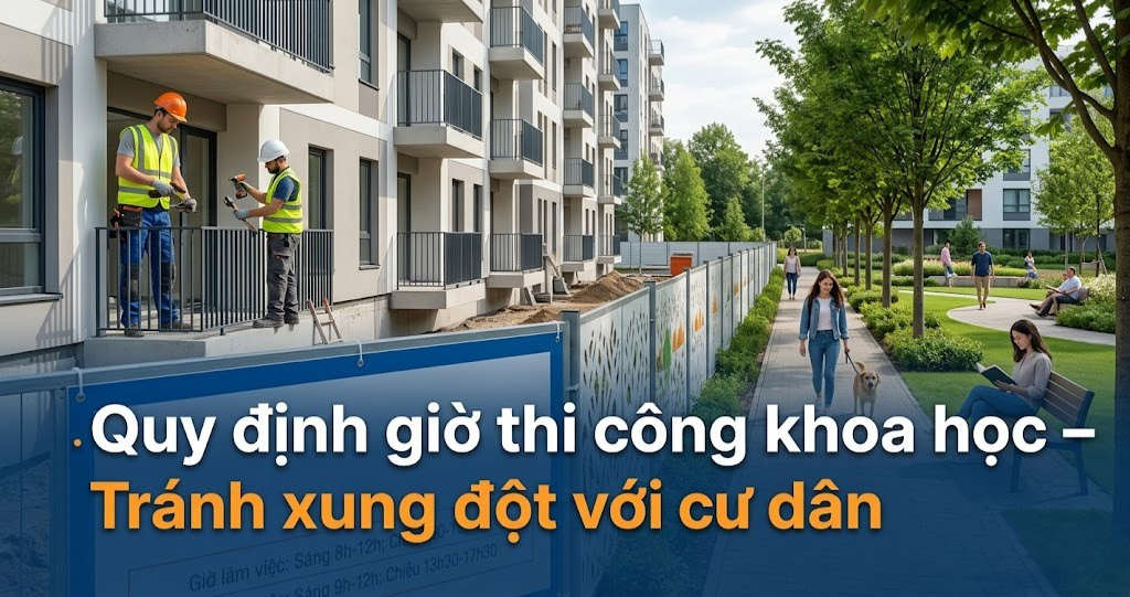 Phân Tích Biện Pháp Giảm Bụi Tiếng Ồn Công Trường Khi Thi Công Công Trình Thương Mại Xen Kẹt Nội Ô Cần Thơ 2026 3 Hình ảnh minh họa - Quy định giờ thi công khoa học - 91