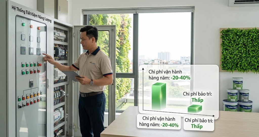 Vật liệu xây dựng xanh Việt Nam 2026 – Tiêu chuẩn và xu hướng ứng dụng 3 Hình ảnh minh họa - Các khoản tiết kiệm - 5