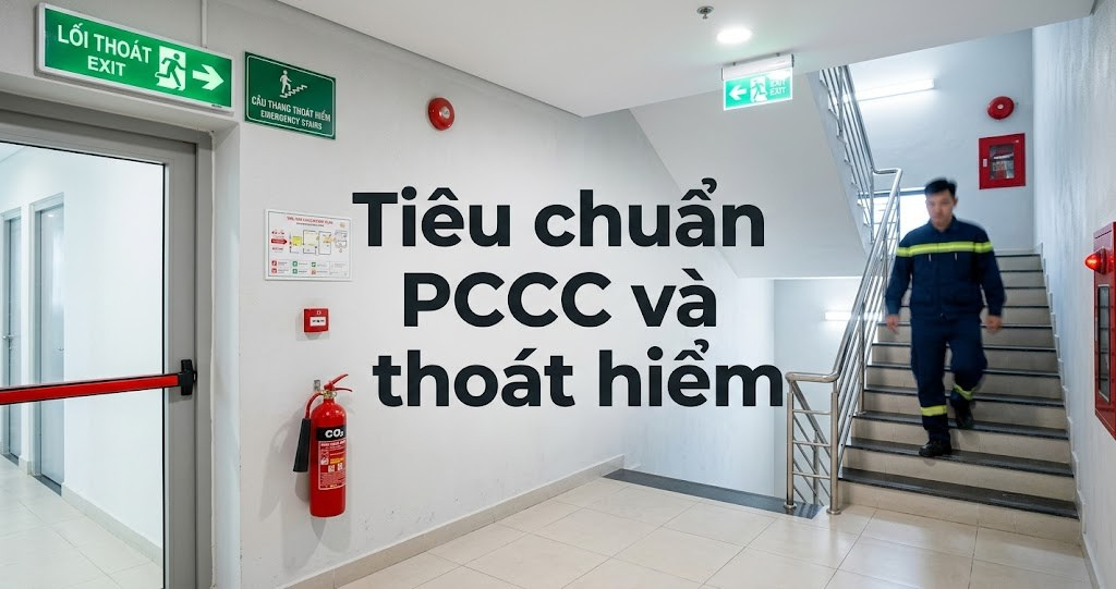 Thiết kế siêu thị mini Cần Thơ – Xu hướng bán lẻ hiện đại vùng ĐBSCL 4 Hình ảnh minh họa - Tiêu chuẩn PCCC và thoát hiểm - 9